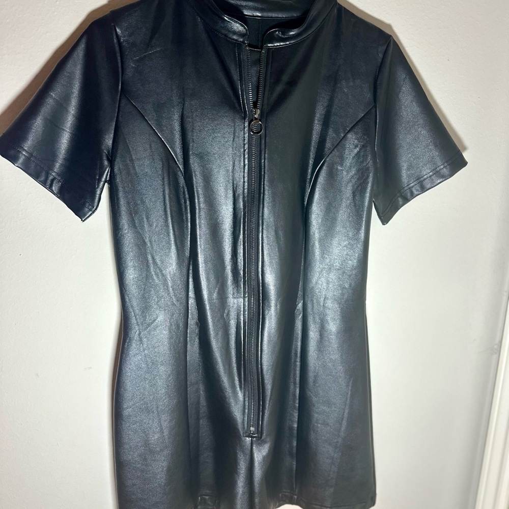 Blackmilk Black Faux Leather Jumpsuit